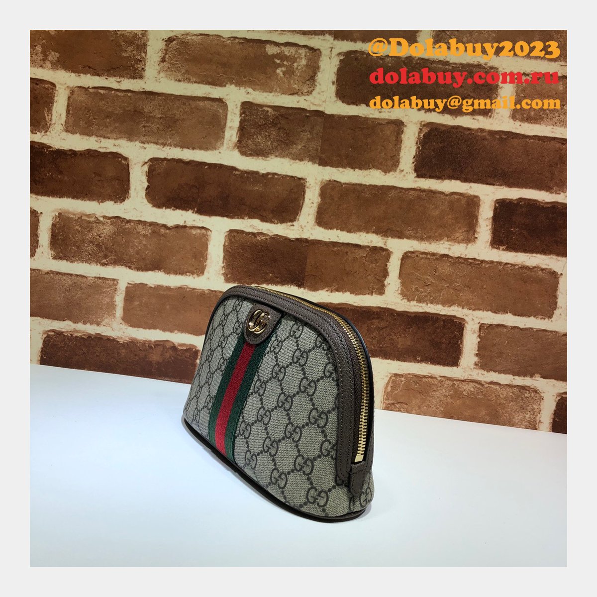 Knockoff Gucci Ophidia 625551 Cosmetic Case 7 Star GG Supreme Canvas