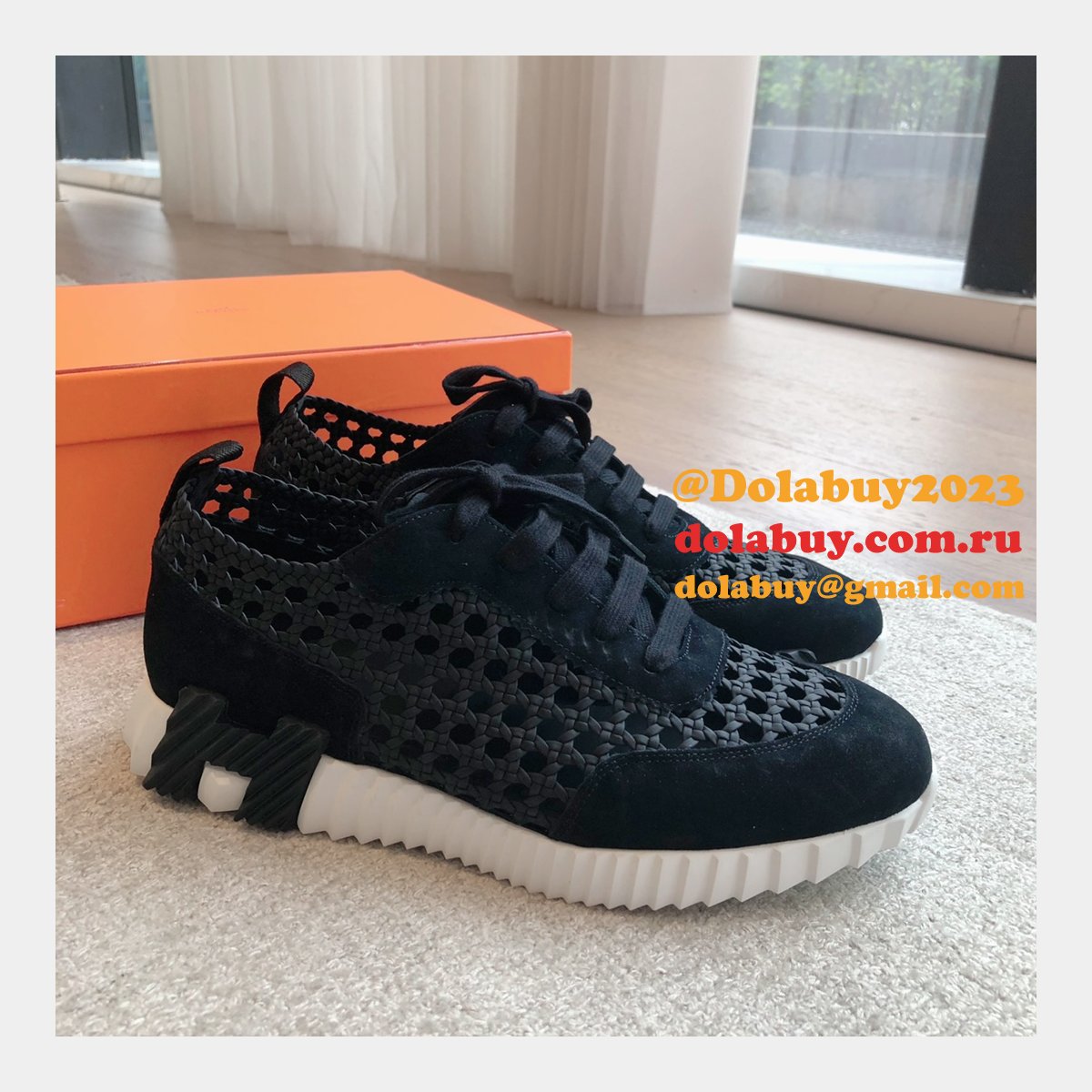 7 Star HERMES MEN BOUNCING weave SNEAKER