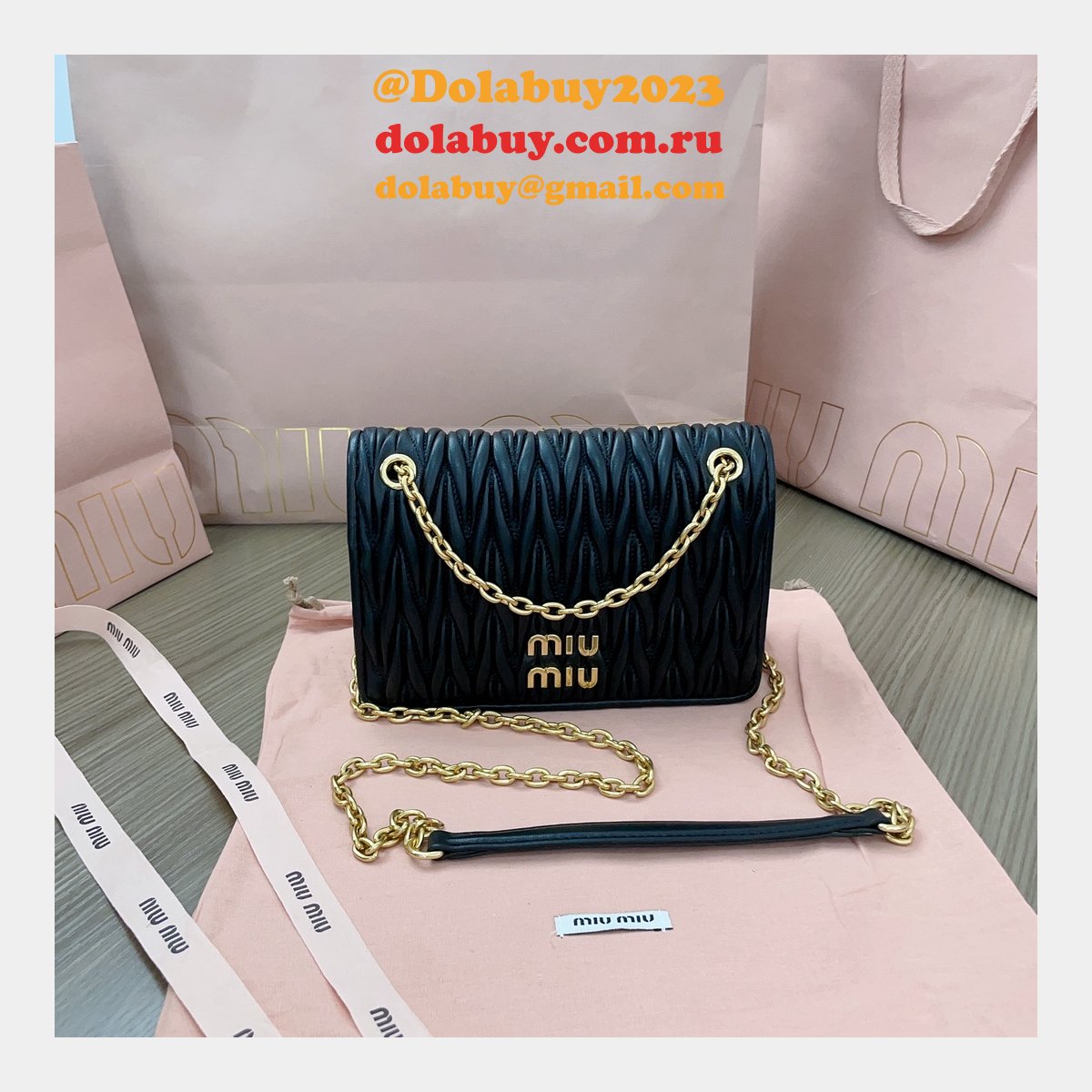 Copy High Quality 5BP065 Replica Miu Miu Matelasse Bags