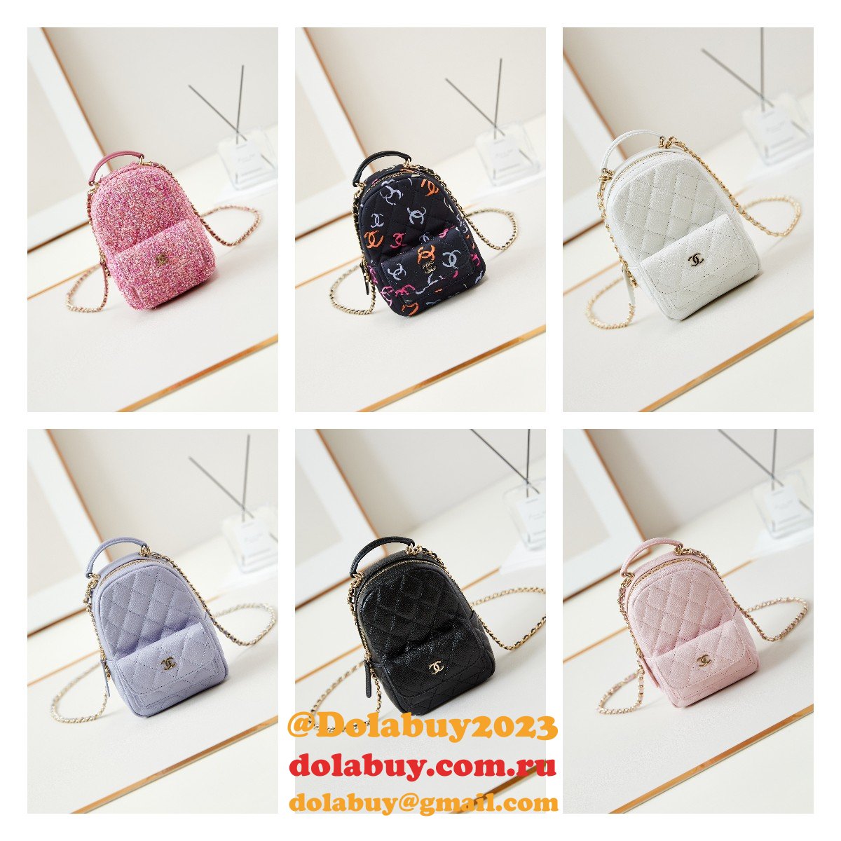 Fashion 24Cmini caviar leather women backpack AP3753