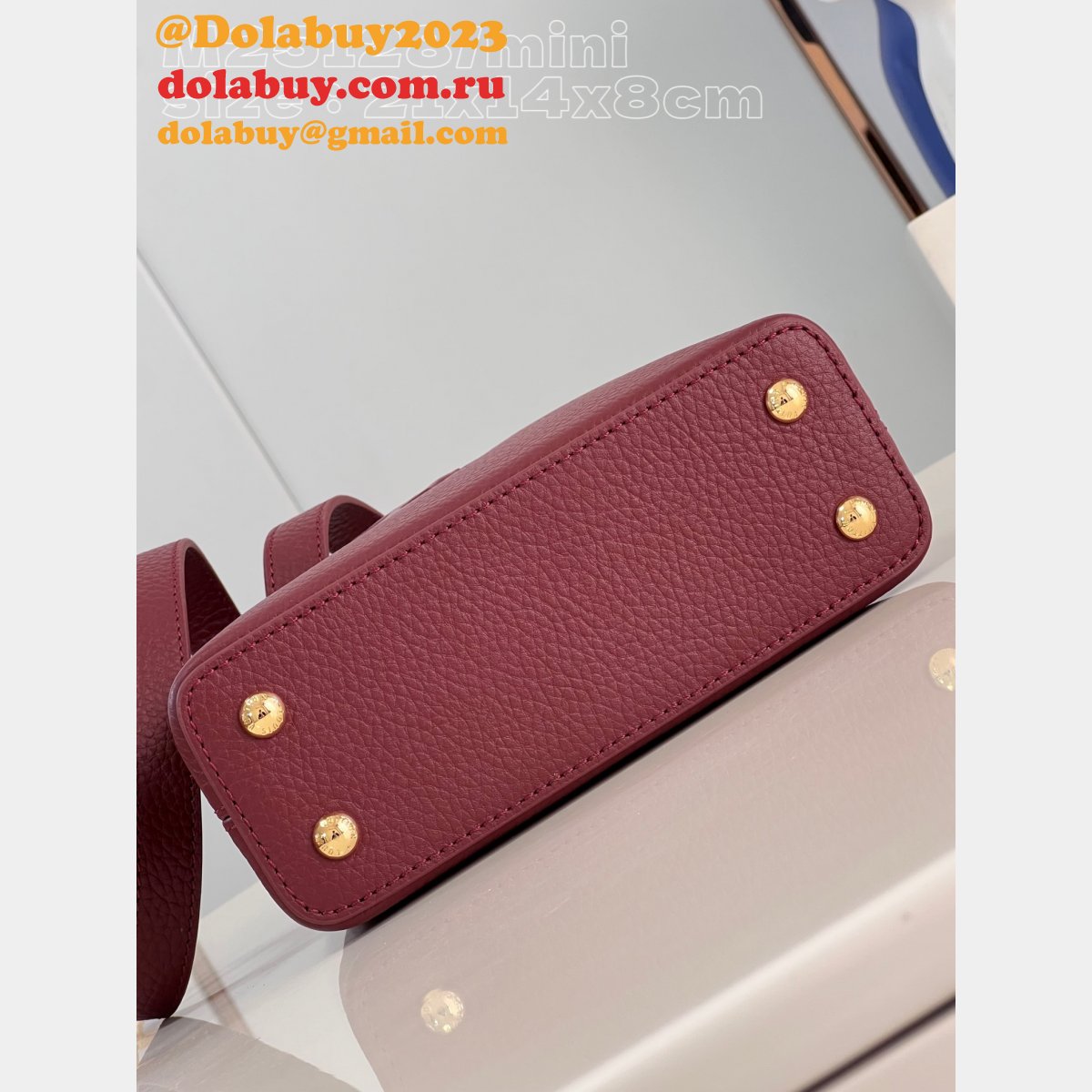 Capucines 1:1 Mirror M25128 Purple-Red Louis Vuitton Fake Handbag