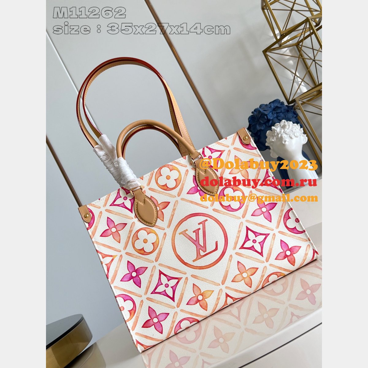 Copy Louis Vuitton 1:1 Mirror OnTheGo Lagoon Blue M11262 Bag