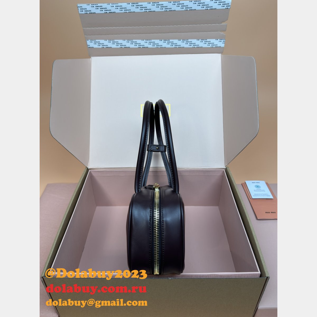 AAA+ Fashion MIU MIU 5BB173 Leather Beau Bag