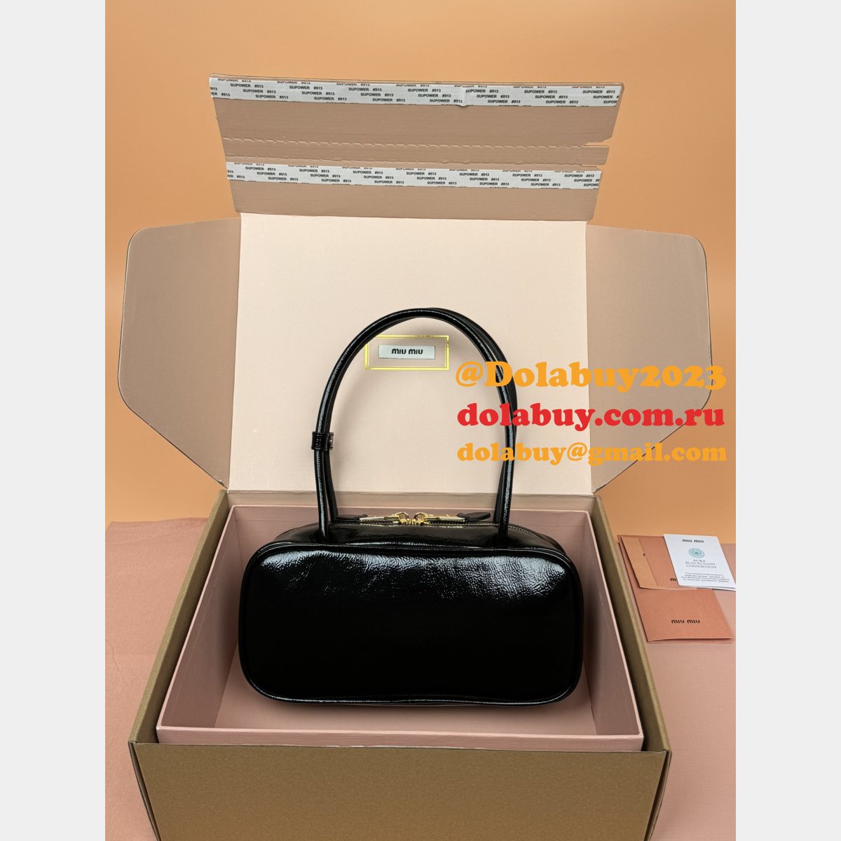 Top Quality MIU MIU Beau Patent Leather 5BB173 Bag