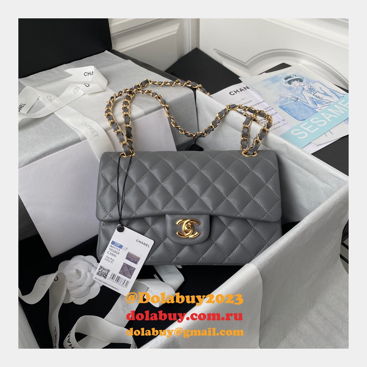 High Quality Replica Lambskin Classic Flap CF 23cm Bag