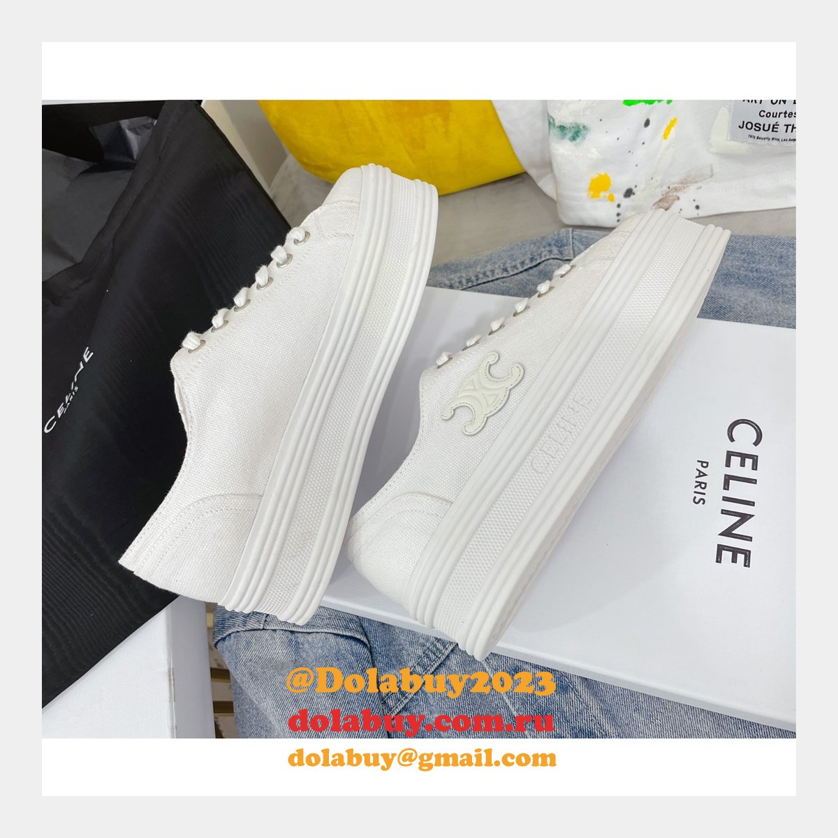 Buy 2022 Replica Celine Platform Canvas Shoes Online