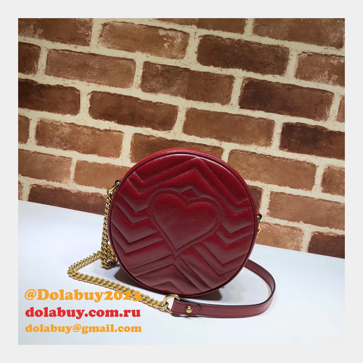 top quality 550154 G*u*i gg marmont mini round shoulder bag