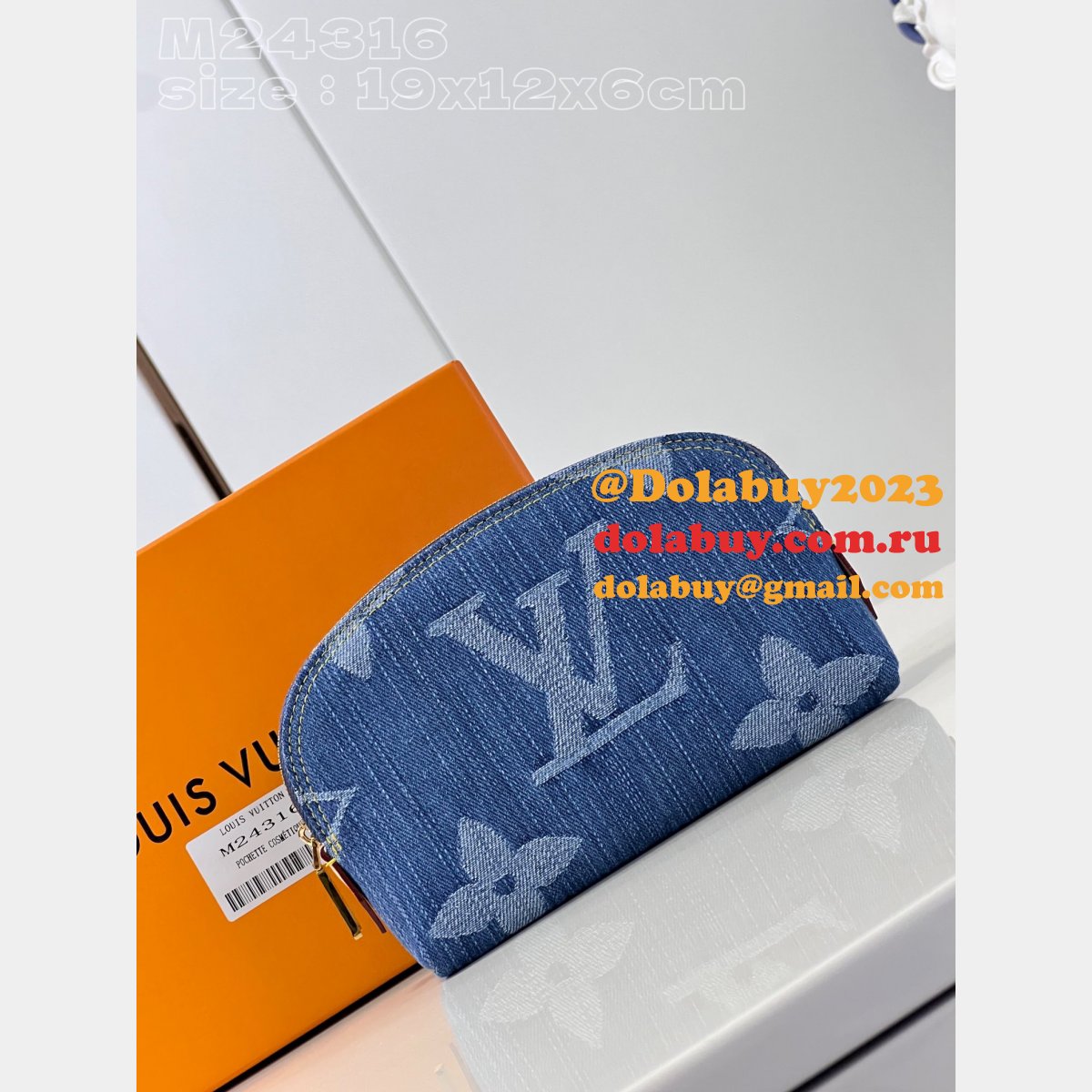 Top Quality Pochette Cosmétique M24316 Blue Louis Vuitton Designer Bag