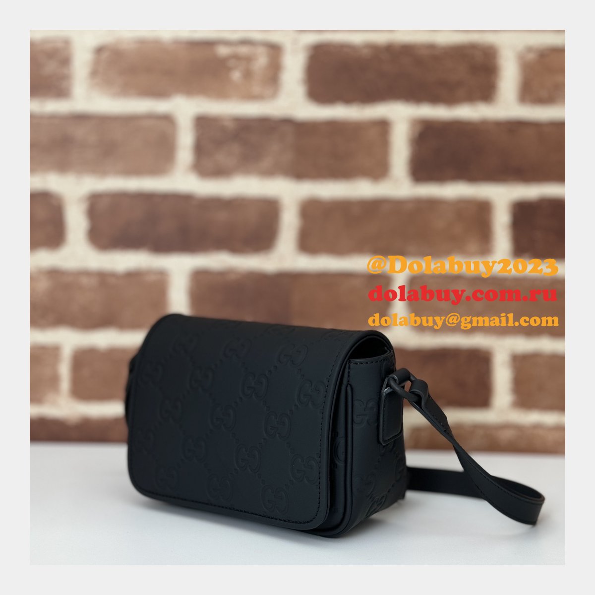 designer G*u*i gg rubber-effect super 794062 black knockoff bag