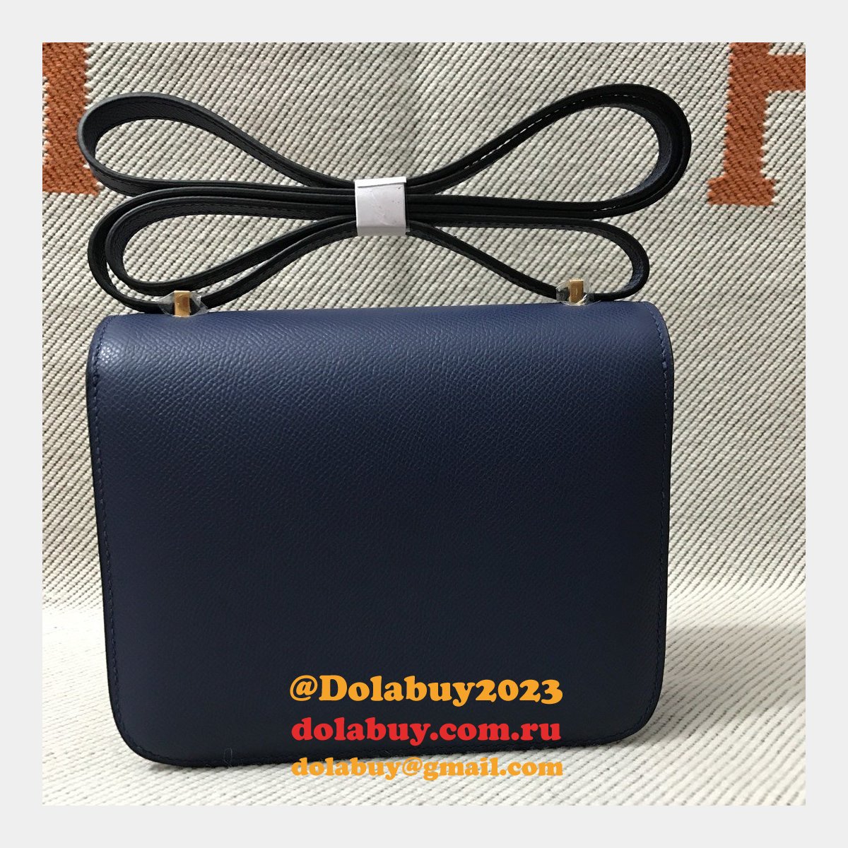 Hermes Constance Bag 18cm Epsom Leather dark blue