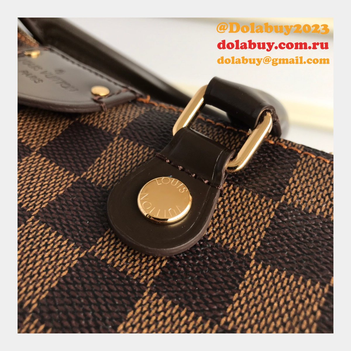 AAA+ Replica Louis Vuitton Siena MM Damier Ebene Brown