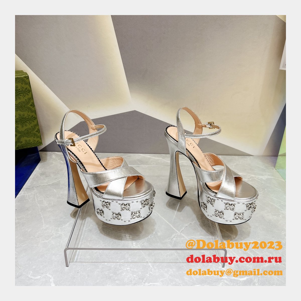 high quality replicas G*u*i 1:1 mirror sandals high heels shoes