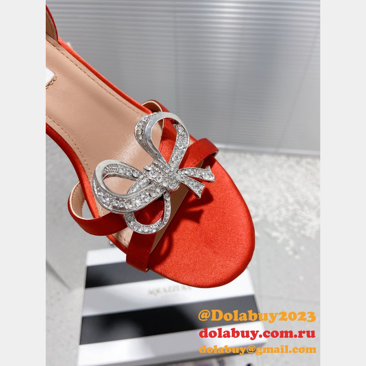 Top Aquazzura replica stores to buy 1:1 bow high heel sandals shoes