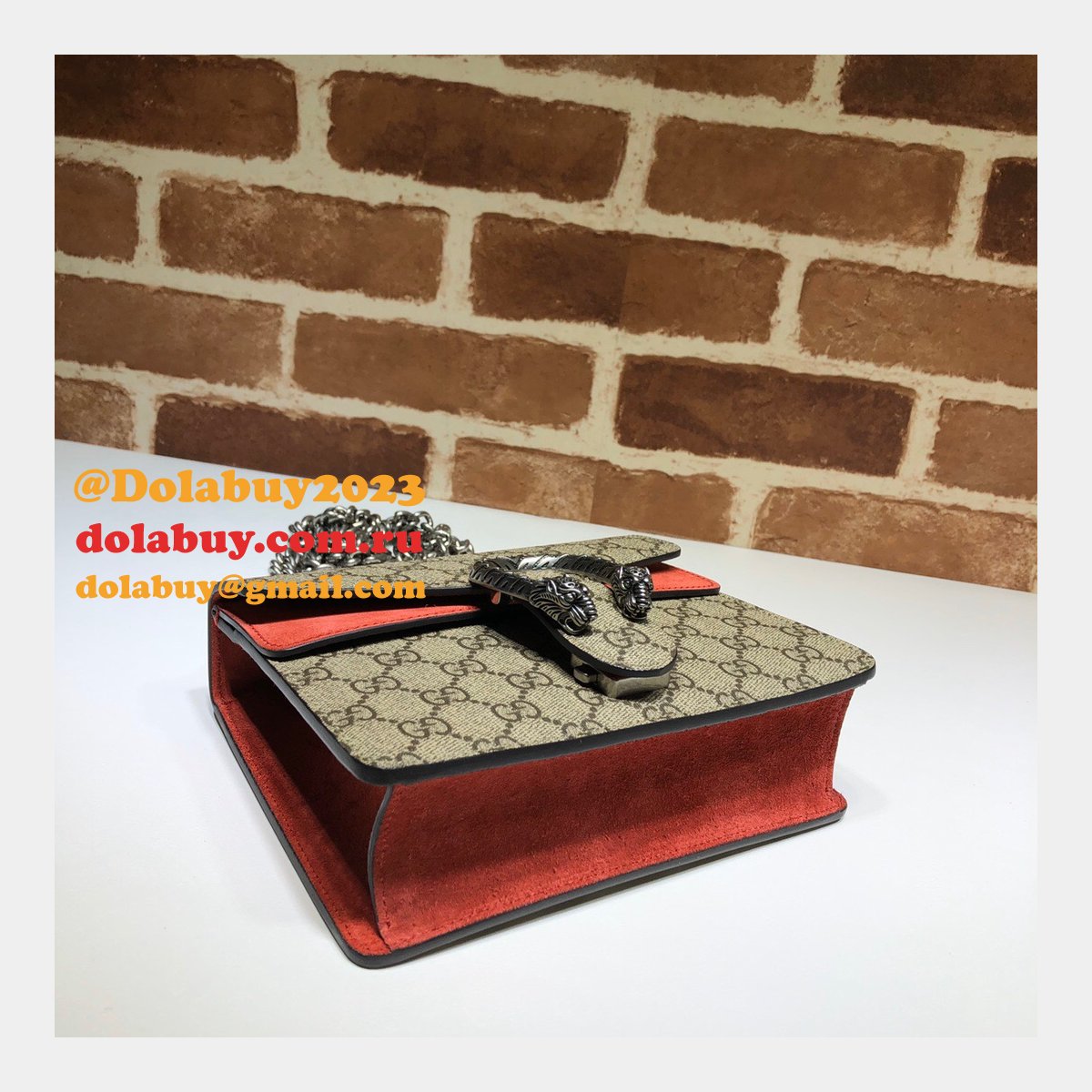 G*u*i replica dionysus gg supreme mini 421970 red fake bag