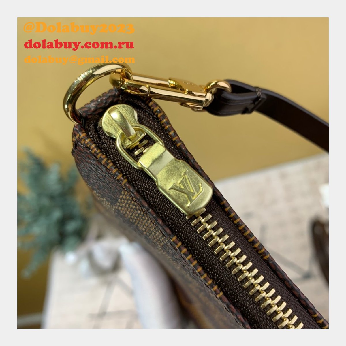 Luxury Auth Louis Vuitton Damier Pochette Accessoires M41206