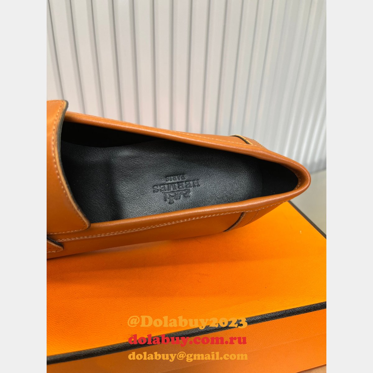 7 Star full leather loafer hermes shoes