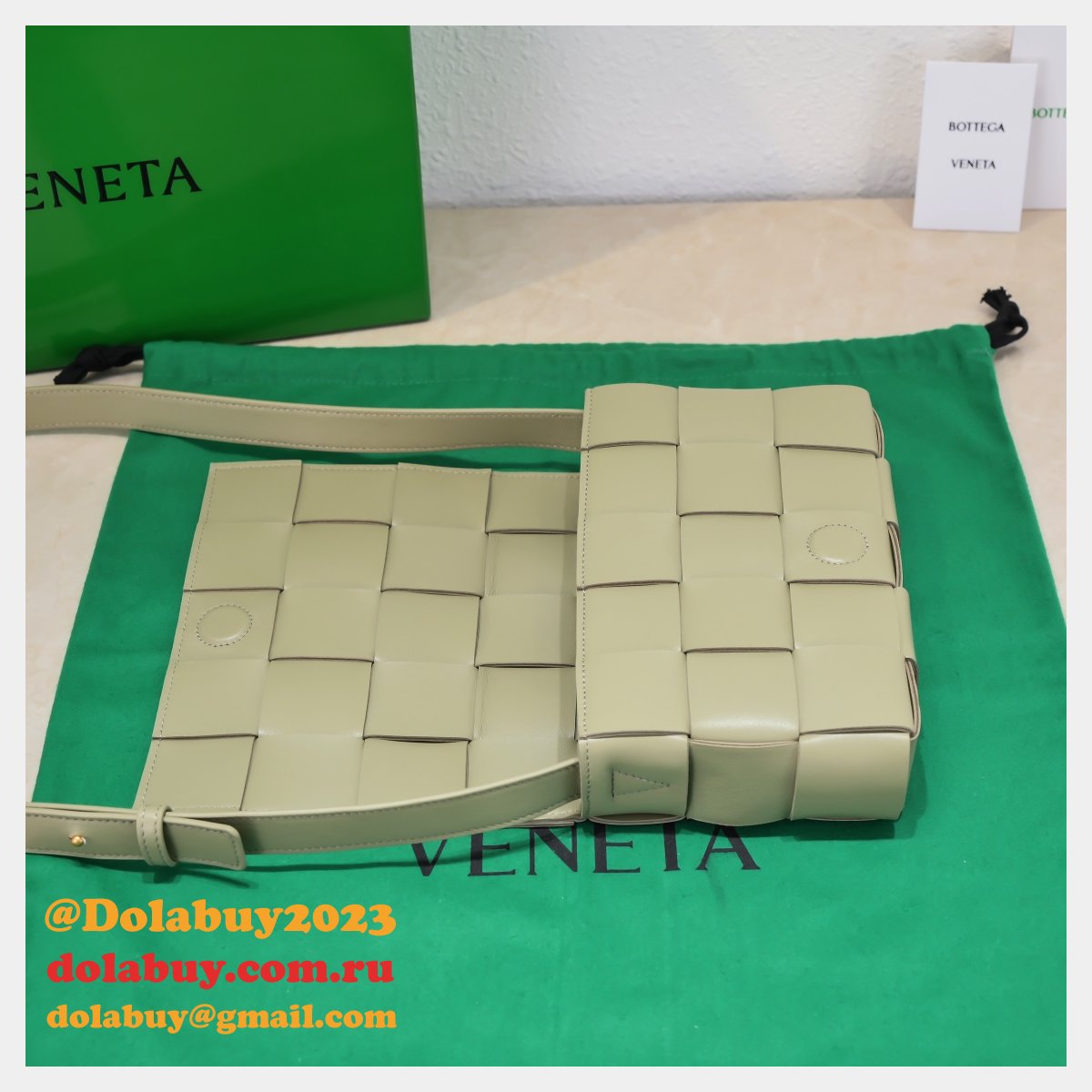 Top Quality Bottega Veneta Cassette Lambskin Crossbody Bag