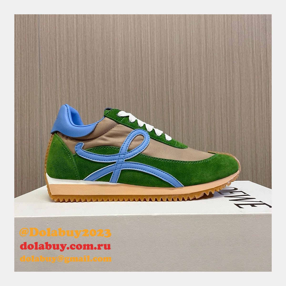 Fashion Loewe Flow Runner In Nylon And Suede