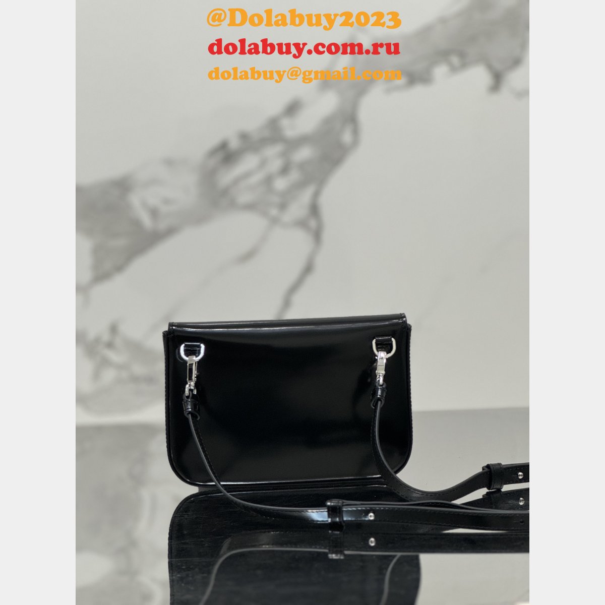 Black Brushed Shoulder Strap Prada 2VD061 Replica Designer Bag