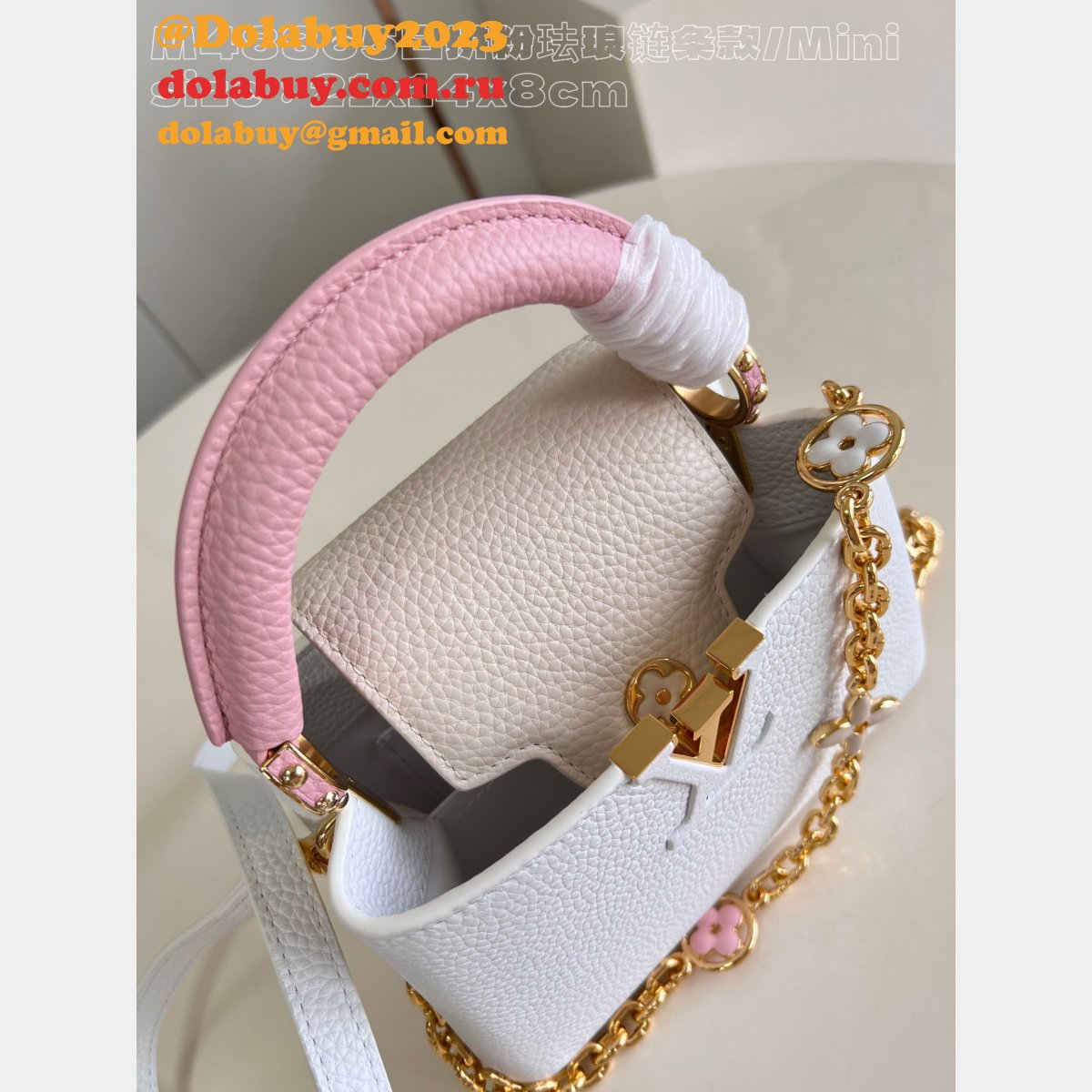 Replica 1:1 Mirror Louis Vuitton Capucines M48865 White Bags
