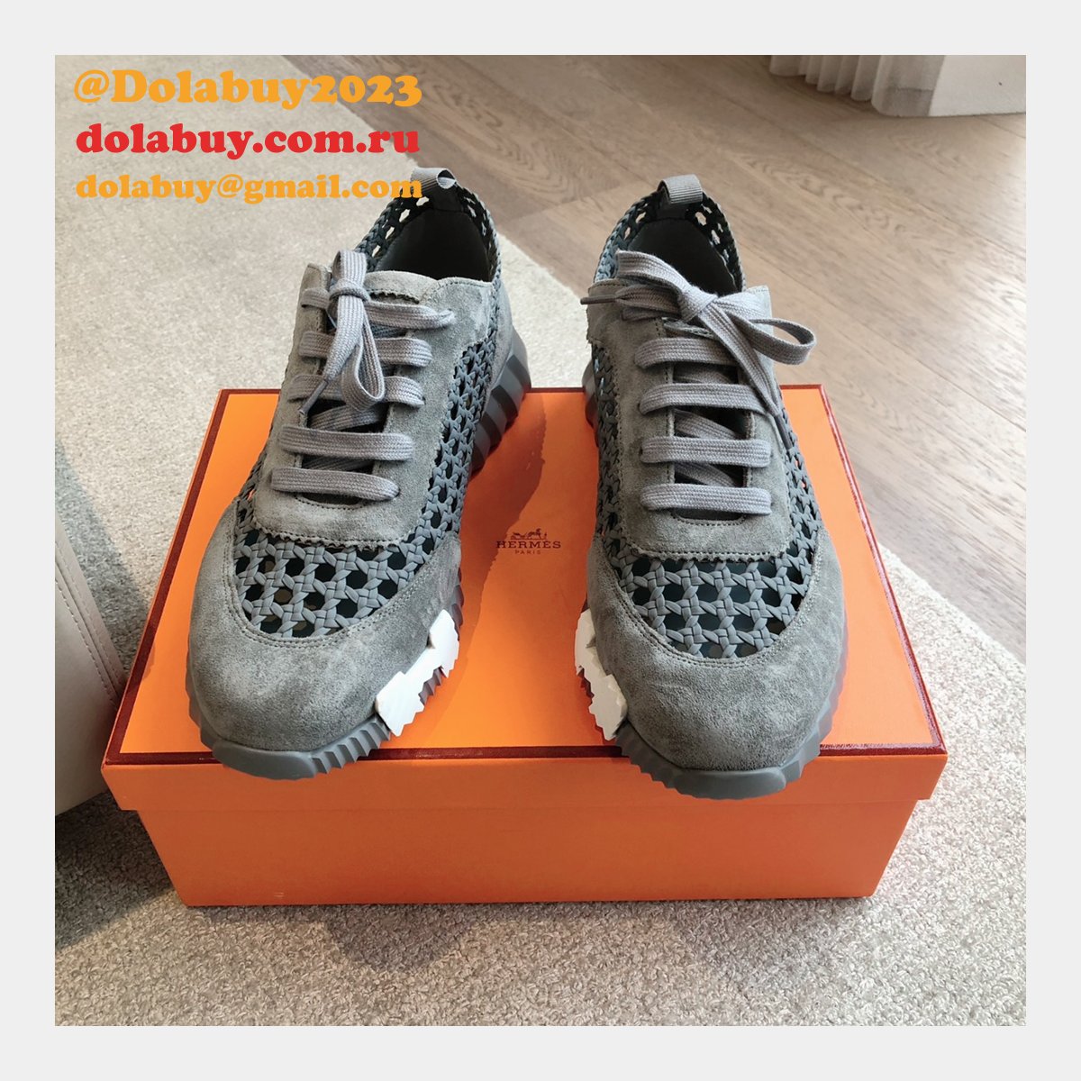 7 Star HERMES MEN BOUNCING weave SNEAKER