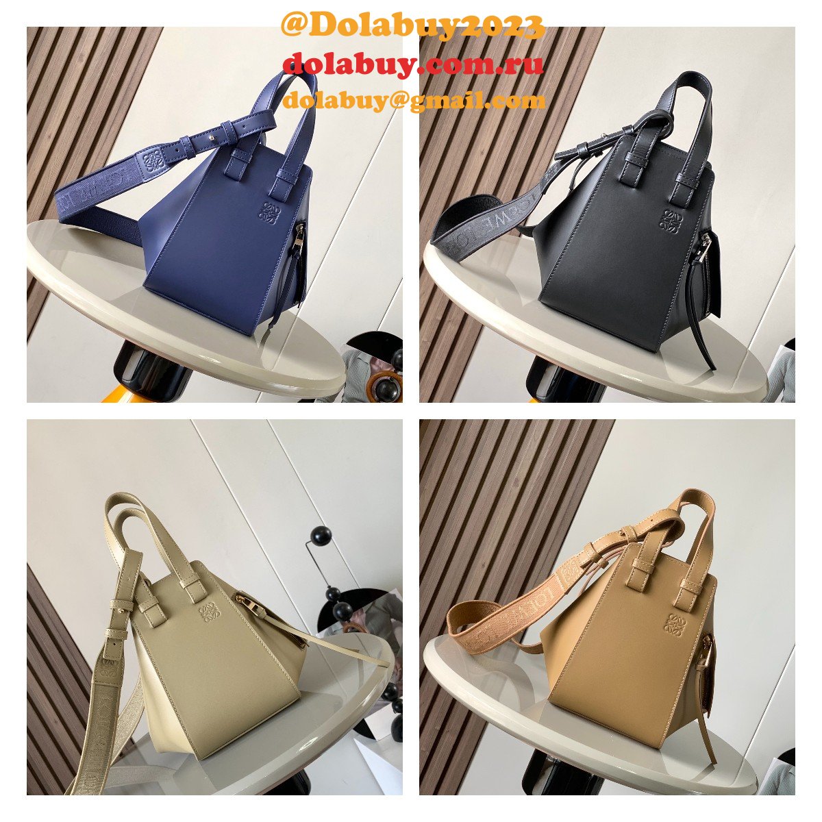Compact Top Quality Loewe Hammock Bag In Satin Calfskin 20.8cm