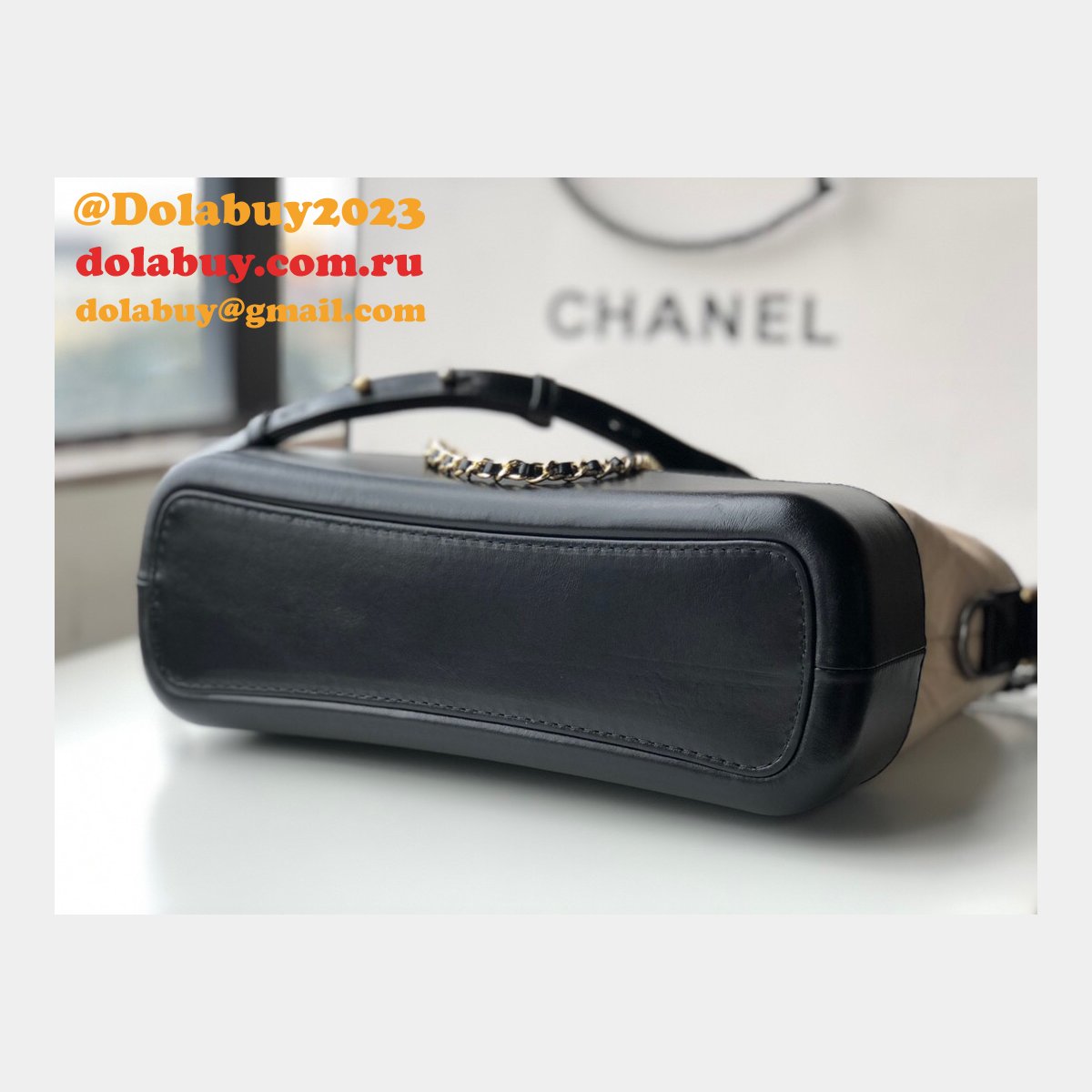 Best CC Gabrielle hobo bag 28cm Black Apricot