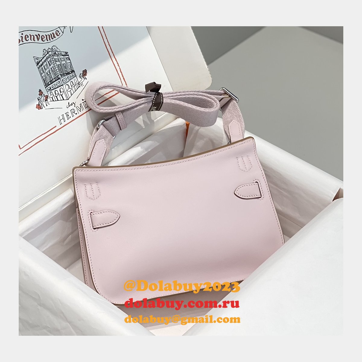 Luxury hermes jypsiere mini calf leather bag