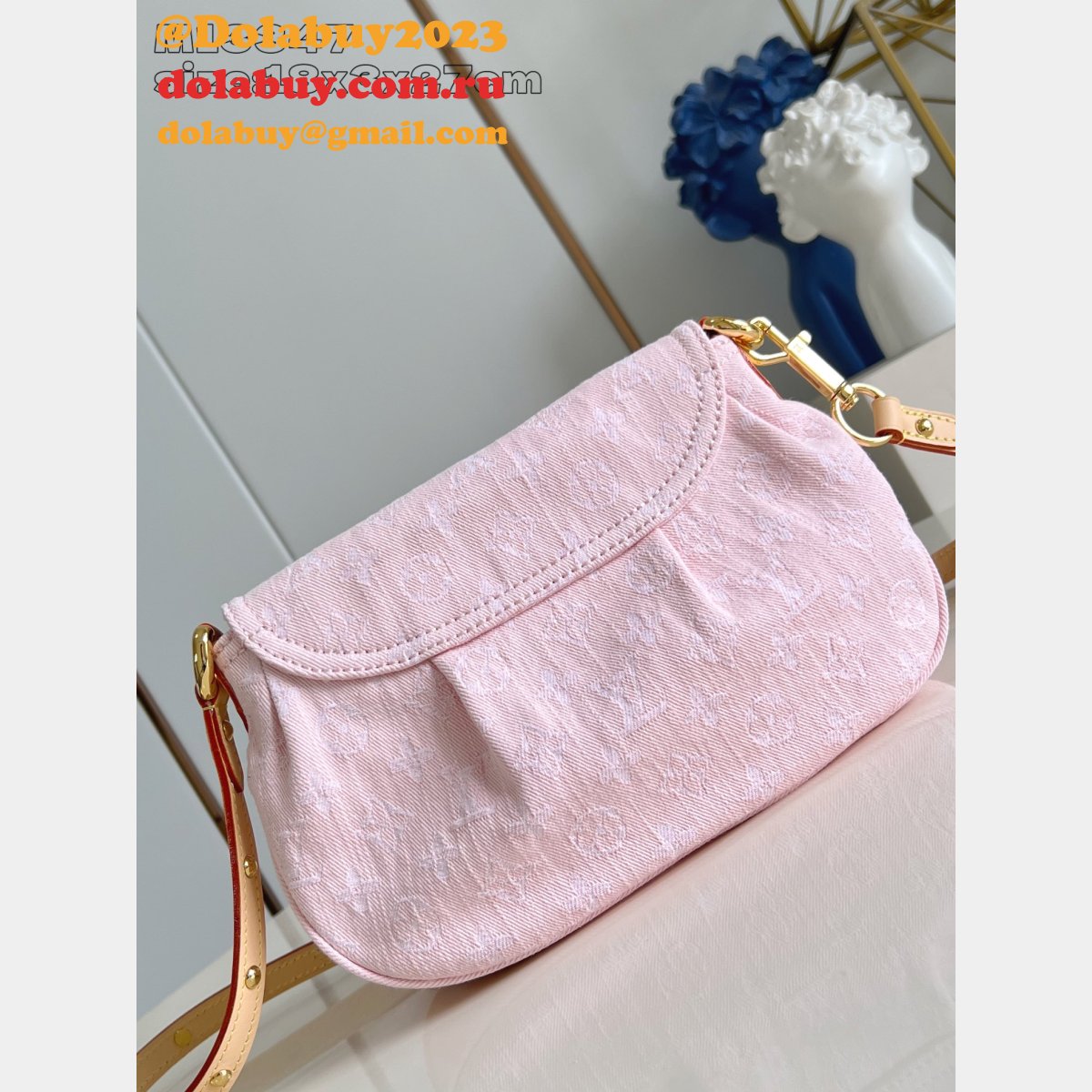 Luxury Monogram Denim Pink M13347 Louis Vuitton New Sunset Bag