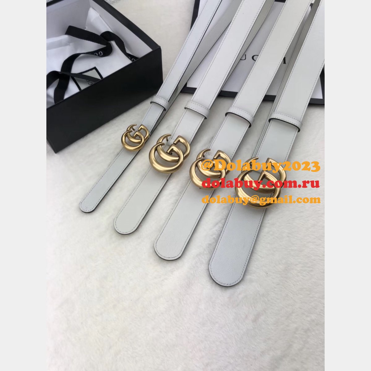 best G*u*i replica leather belt with double g white buckle