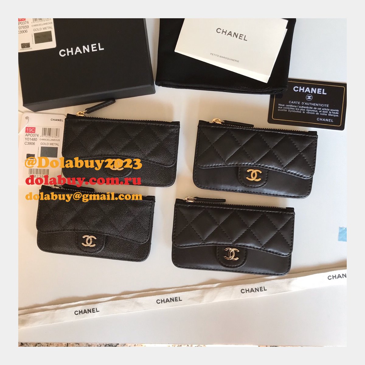 Replica CC Wallets and cardholders Designer AP0374 Black