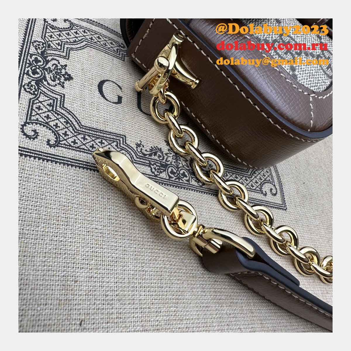 horsebit shoulder G*u*i perfect 1955 774209 fashion brown bag