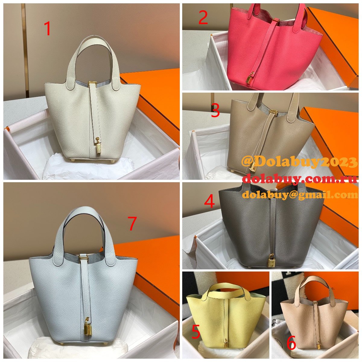 Luxury 7 Star Replica Designer Hermes Picotin 18/22cm Gold Online