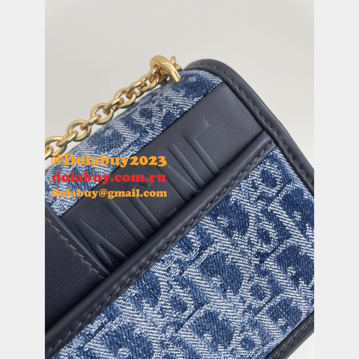 Luxury Christian Dior 9207 30 Montaigne East-West Denim Inspired Oblique Bag