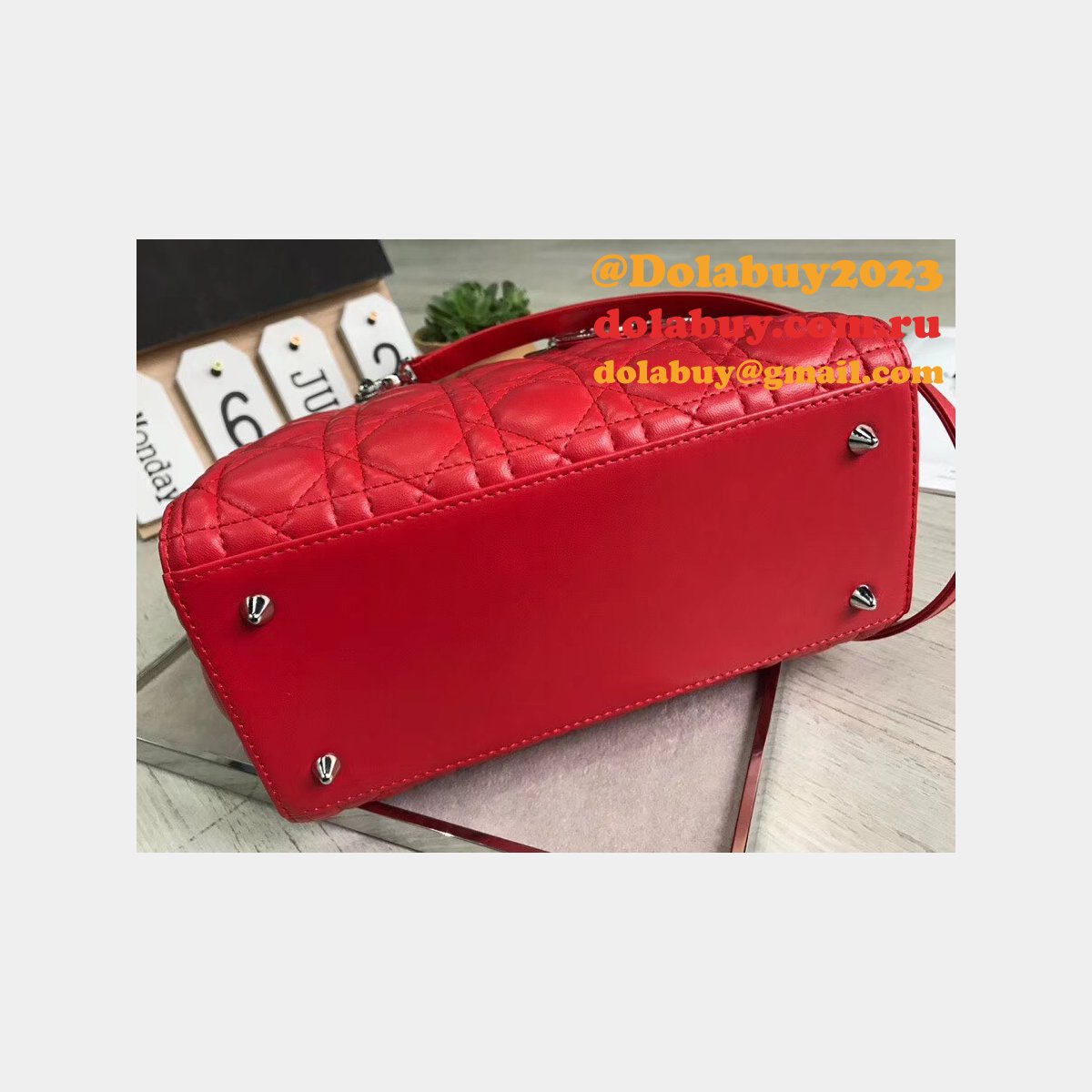 Fashion Christian Dior Lady Dior Top Quality 24CM Fake Bag