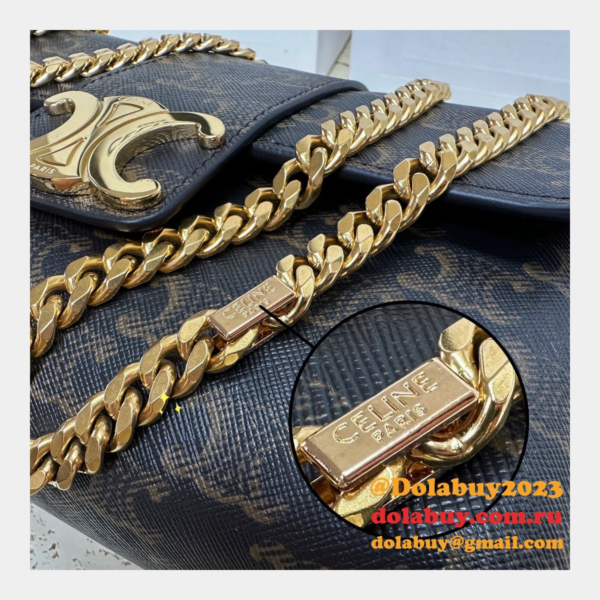 Celine Victoire Triomphe Canvas Tan 116593 Duplicate Bag