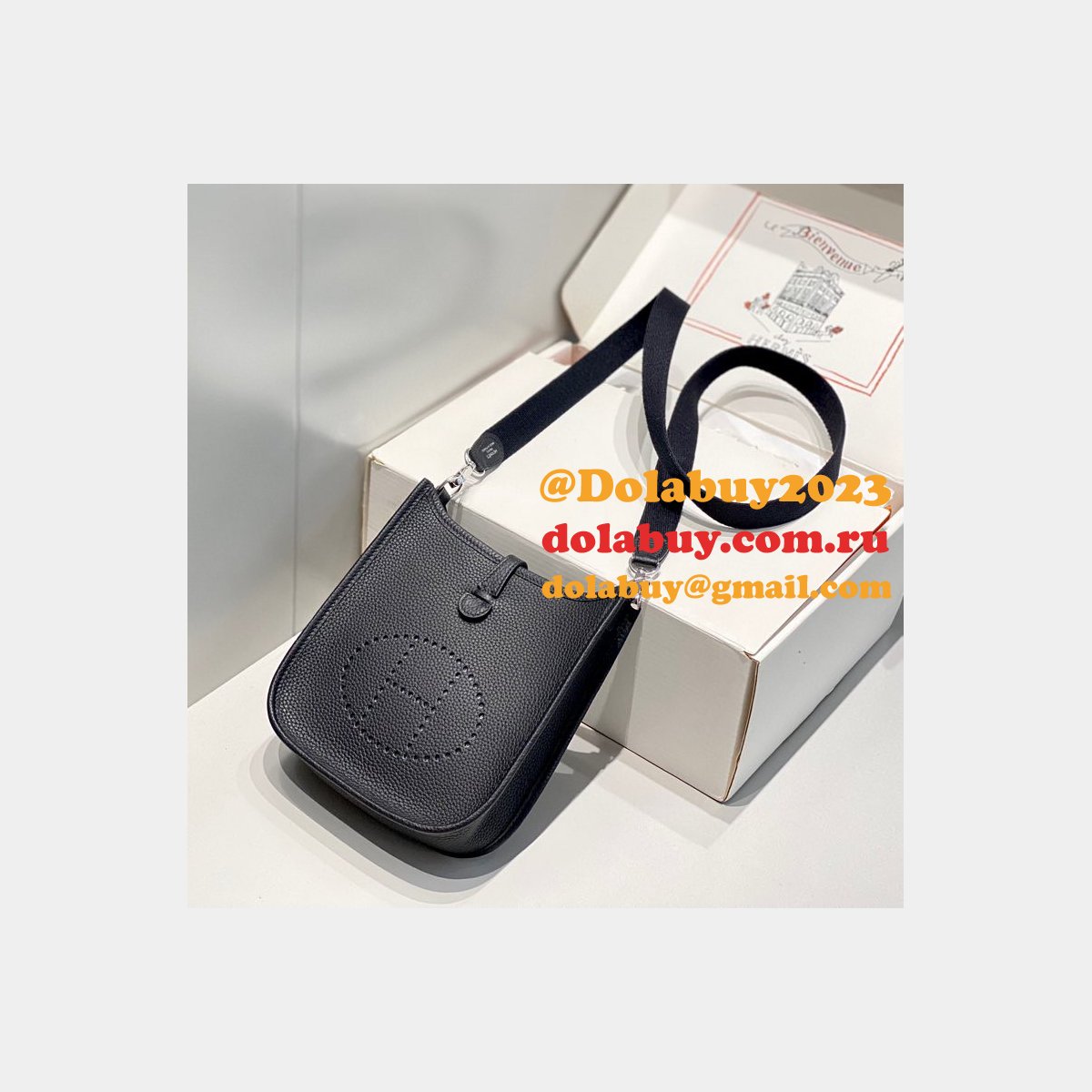 Replica Hermes Mini Evelyne TPM Bag Black