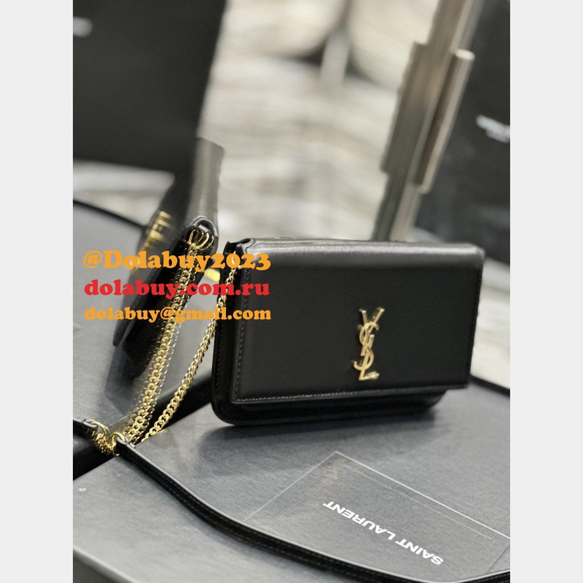 YSL Fashion Cassander Phone Holder 635095 Monogram Fake Bag