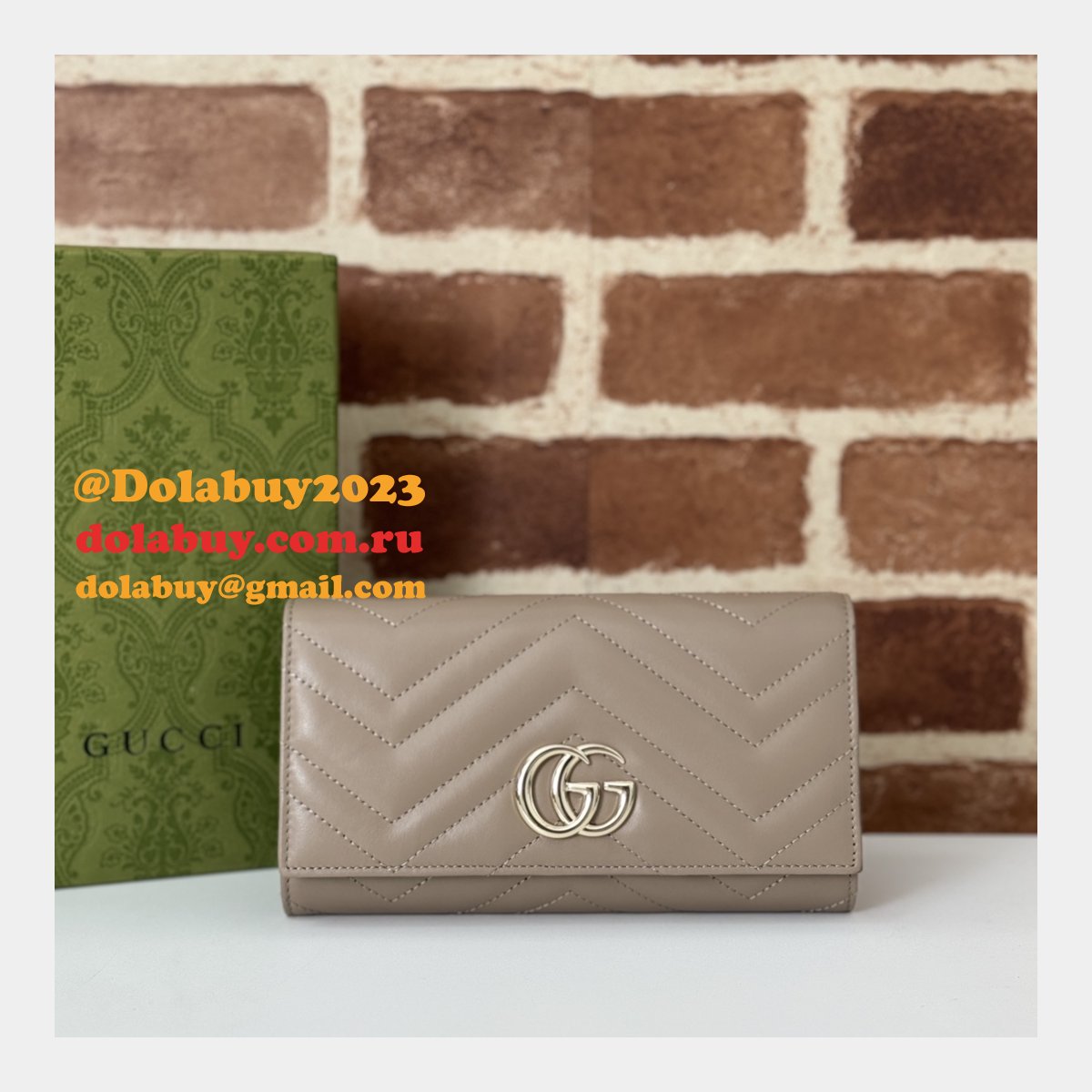 Gucci Replica Soft Leather GG Marmont Continental Wallet 443436 Bag