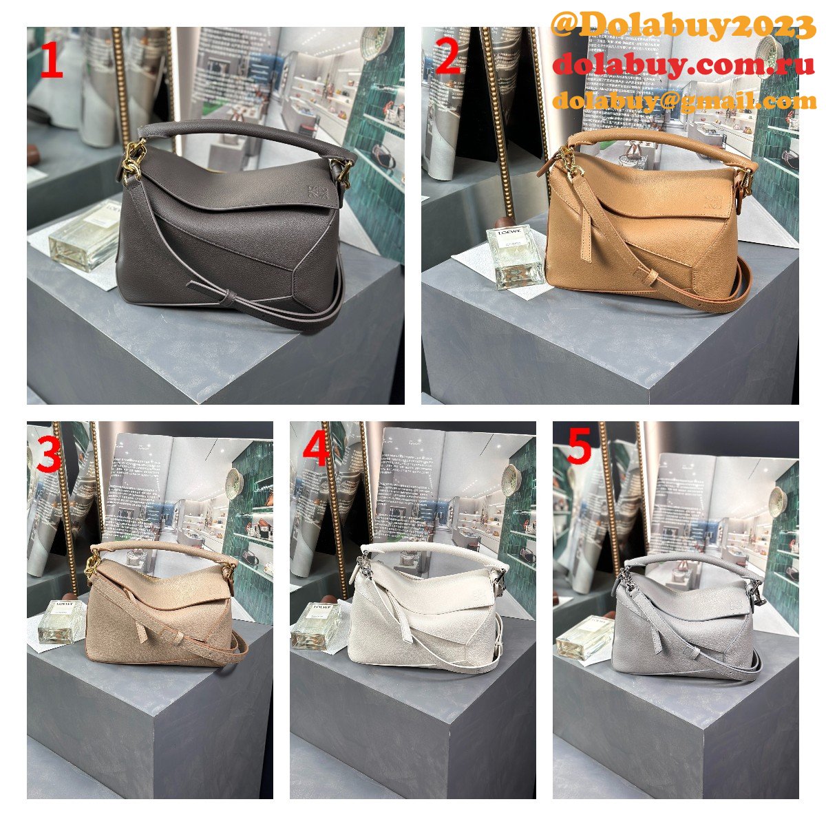 Fake Luxury Small Puzzle Bag In Soft Grained Calfskin 24CM