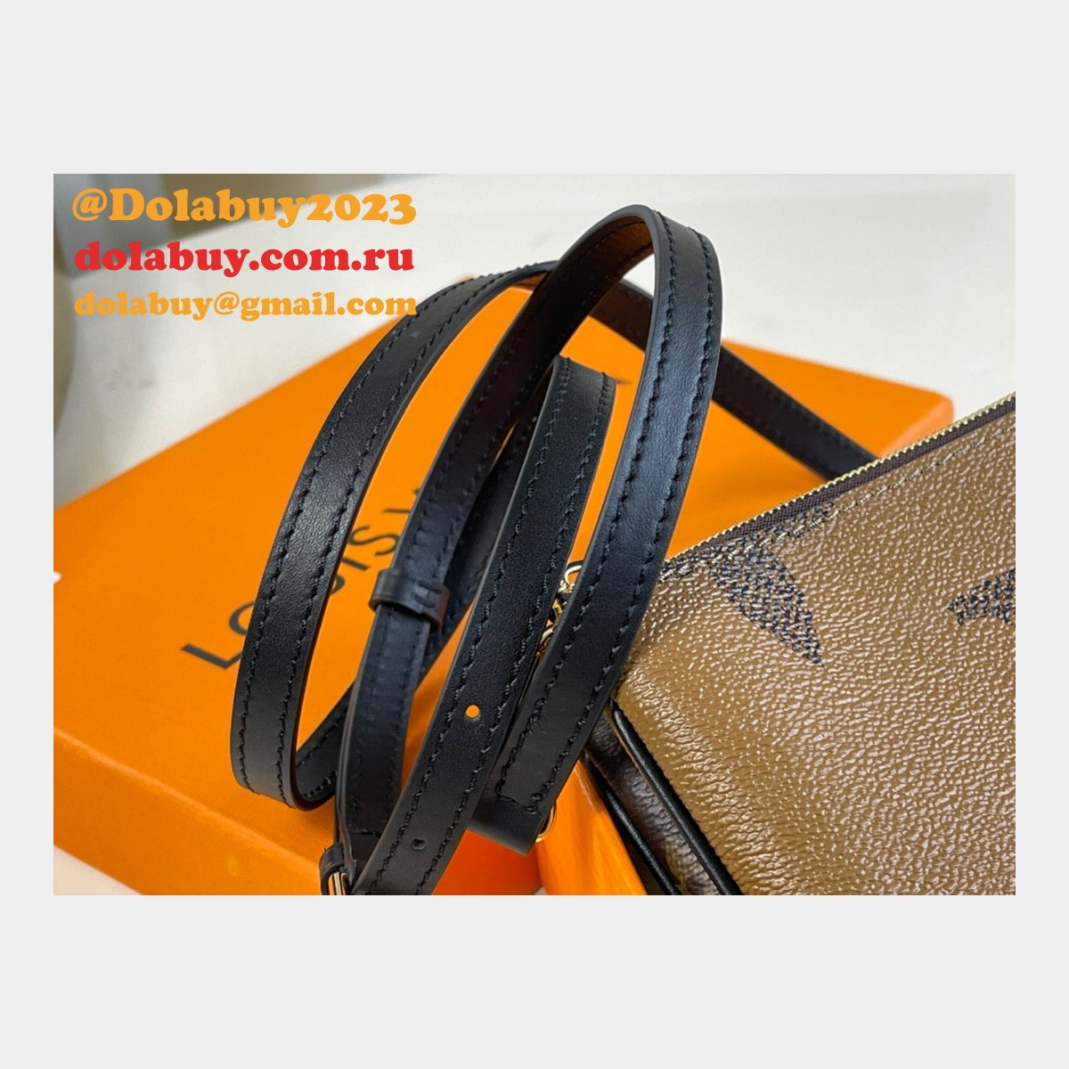 Louis Vuitton Replica Double Zip Pochette Monogram M69203 Brown