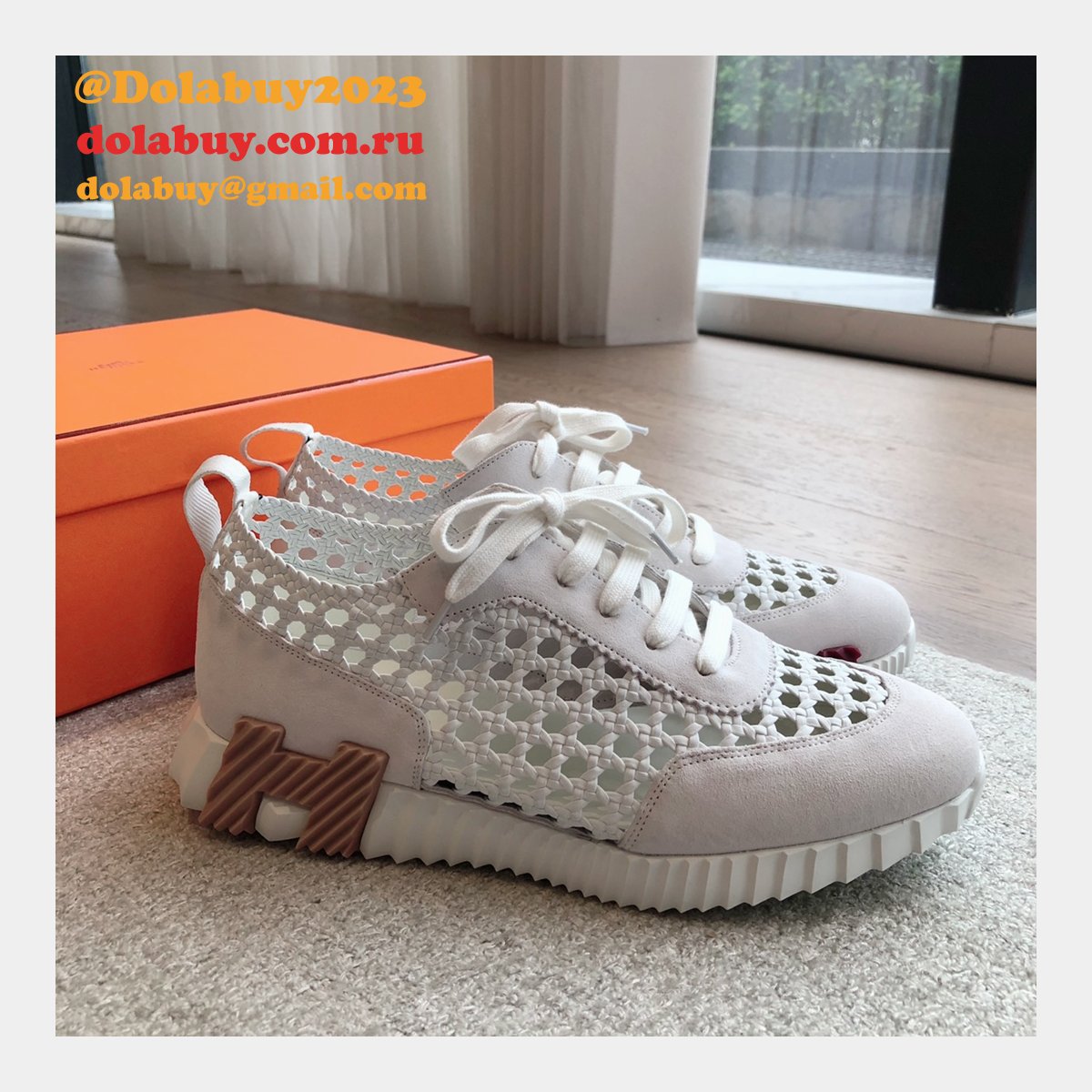 7 Star HERMES MEN BOUNCING weave SNEAKER