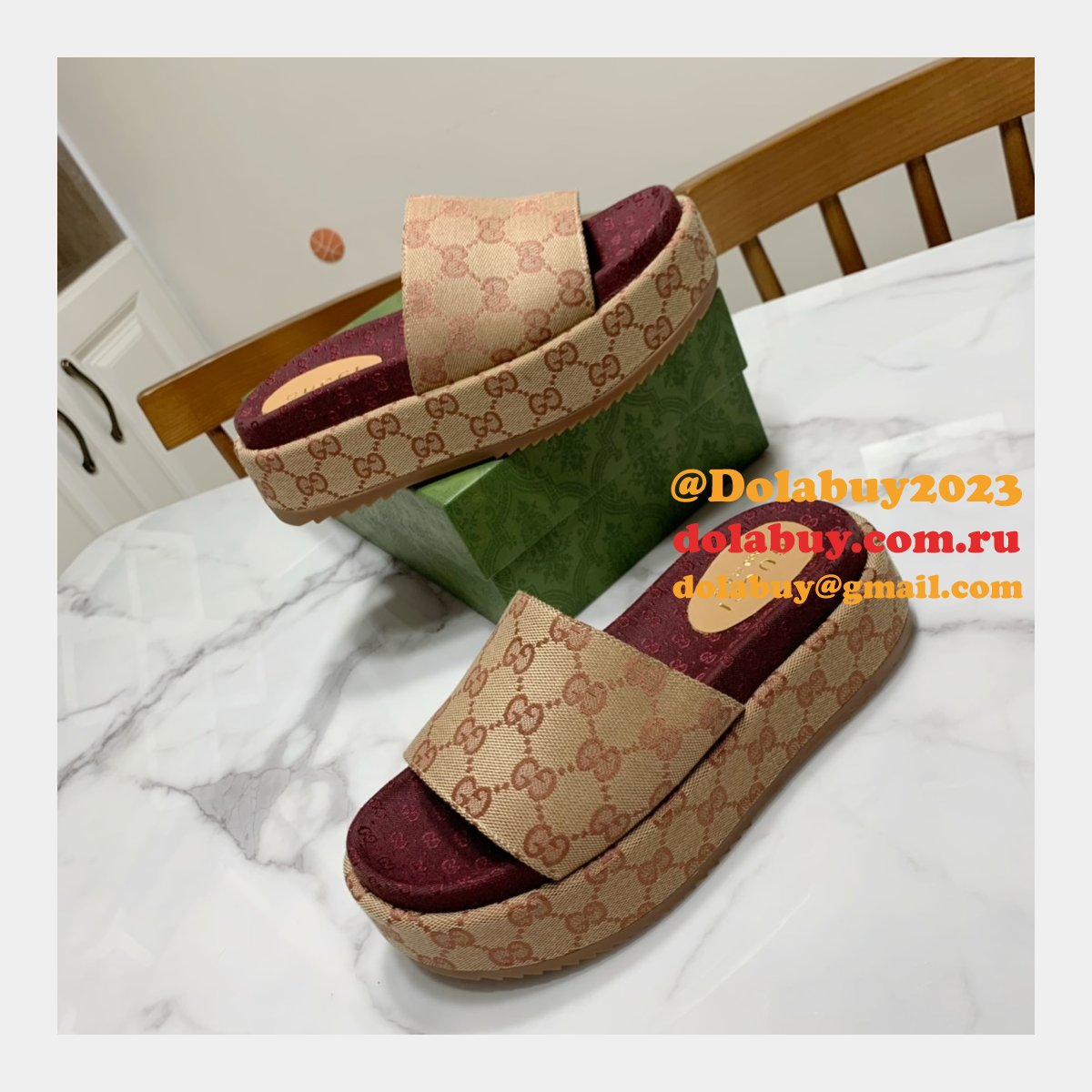 canvas slippers replica G*u*i best high quality shoes