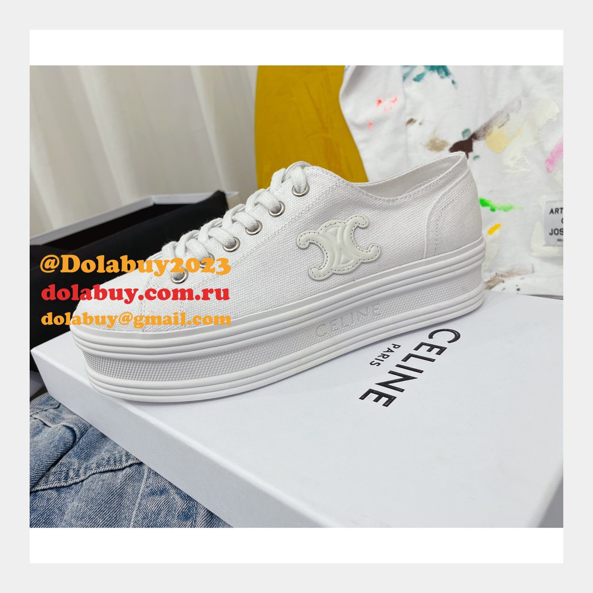 Buy 2022 Replica Celine Platform Canvas Shoes Online