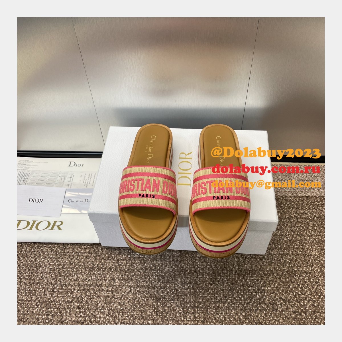 Designer Dior Dway Platform Slide