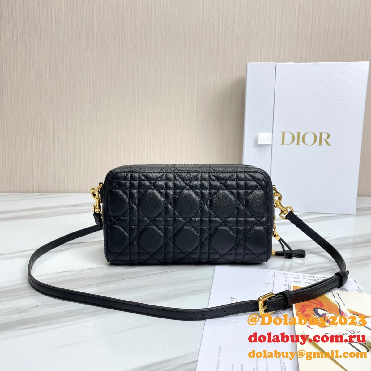 High Quality Dior Caro Bag Brown Supple Cannage Calfskin