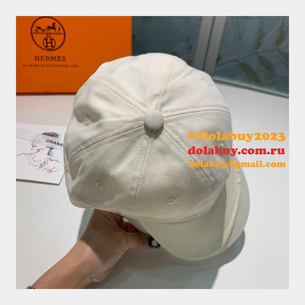 Hermes High Quality Canvas fabric Peaked cap