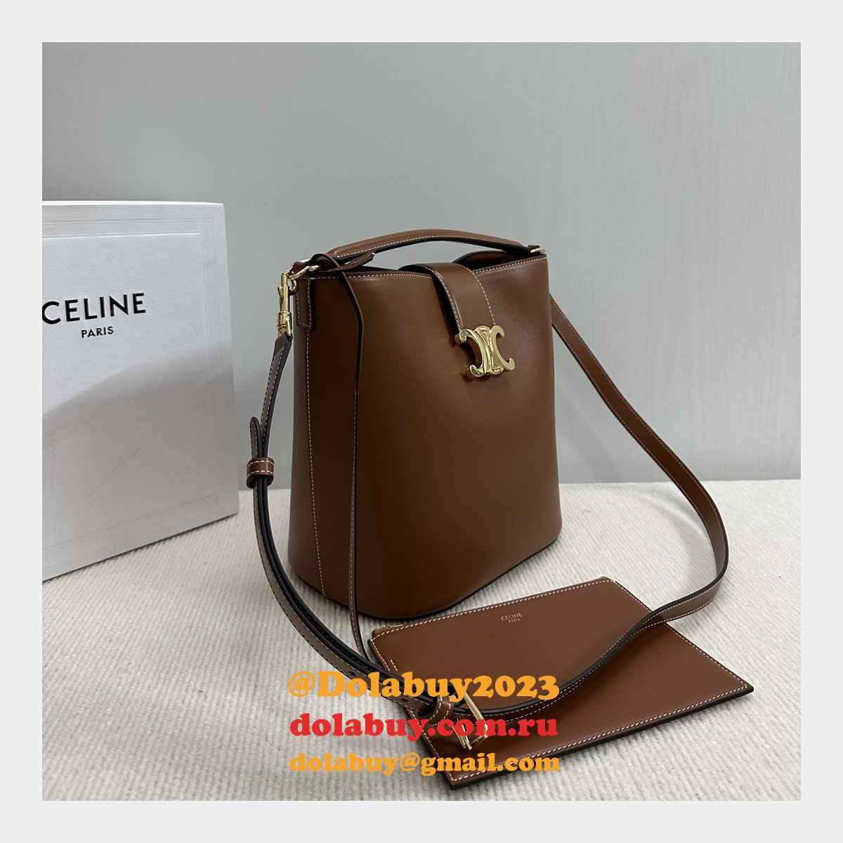 7 Star Celine Triomphe Louise Bucket Bag 116613