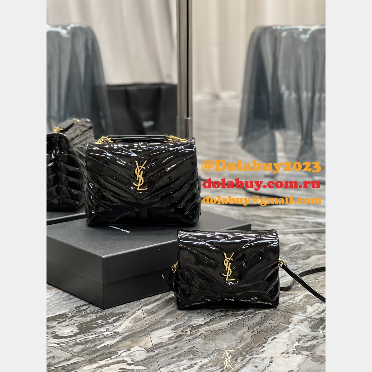 Designer Fake YSL Loulou 494699/467072 Black Handbags Online