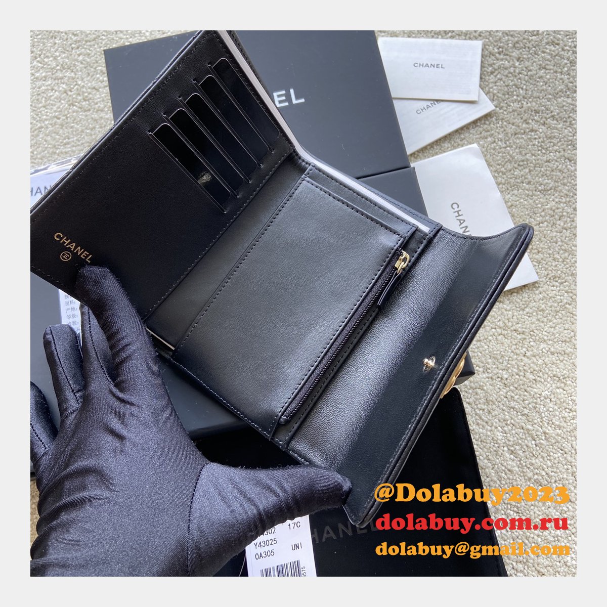 Designer CC Top Quality trifold wallet A84302